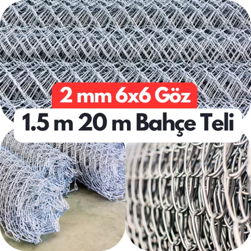 🛒 2 mm 6x6 Göz - 20 Metre - 150 Yükseklikte Galvanizli Bahçe Teli - 2 mm bahçe teli, 6x6 gözlü tel örgü, 150 cm bahçe teli, 20 metre tel örgü topu, galvanizli kafes tel, tel örgü fiyatları, Ankara tel çit, tel örgü modelleri